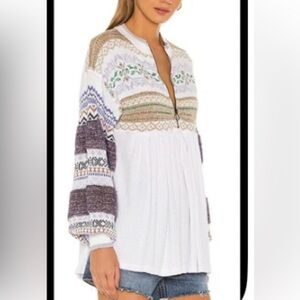 Free People Fair Isle Half-zip Swester/sz S
New